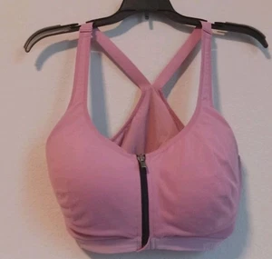 Victorias Secret Pink Sport Bra Knockout Padded Ultra Max Front Zip Size 38DD - Picture 1 of 4
