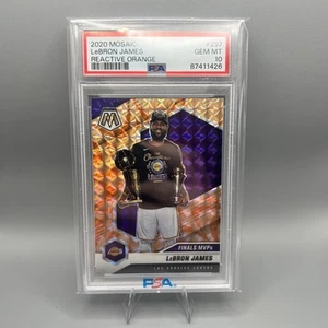 2020-21 Panini Mosaic LeBron James Reactive Orange Finals MVP PSA 10 - Picture 1 of 2