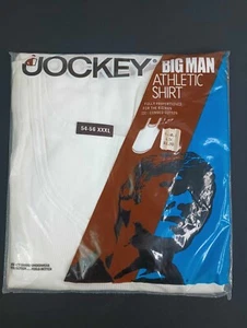 Vintage 1974 Jockey Big Man Athletic Shirt Size 54-56 XXXL 3XL White Tank Top - Picture 1 of 5