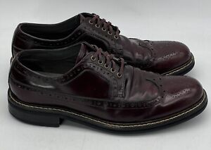 G STAR RAW Cordovan Patent Leather Brogue Dress Shoe Size 10 Excellent Condition