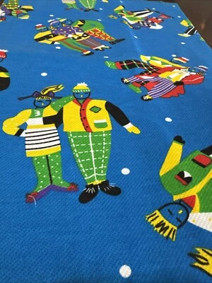 Punk Rockers Funky Knit Fabric 1970-80's Cranston 25x71 Neon Blue - Image 1 of 4