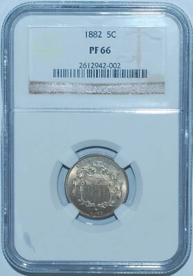 1882 NGC PR66 Proof Strike Shield Nickel - Image 1 of 2