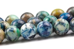 Cuentas sueltas redondas de crisocola azul natural genuino de 8 mm grado AA - Imagen 1 de 4