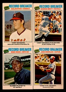 Topps Record Breakers 1977 subconjunto de 4 tarjetas con Nolan Ryan George Brett y Minoso - Imagen 1 de 1