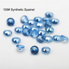 100 pièces 1 mm ~ 3 mm 109# pierre précieuse synthétique spinelle forme ronde bleue