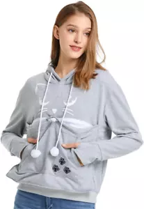 Cat Dog Pouch Hoodie Large Pet Pouch Sweatshirt Puppy Kitten Holder Carrier Pull - Picture 1 of 12