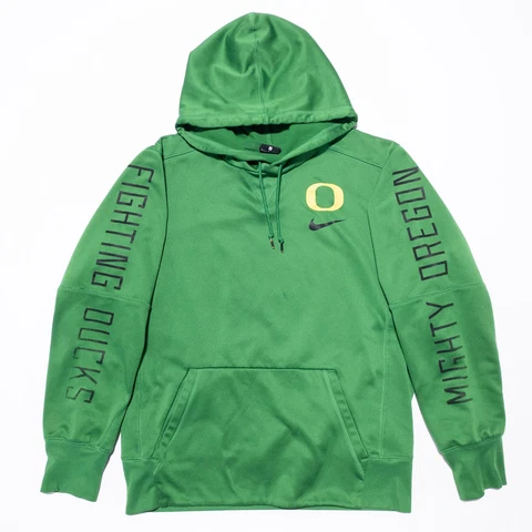 Oregon Ducks Nike Hoodie Men's Small Nike Green Pullover Swoosh Sleeve Print Cover