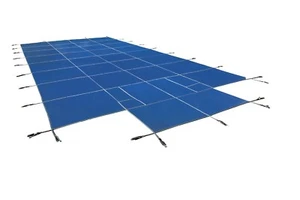 Inground Mesh Safety Pool Cover - Rectangle w/ optional Center End Step - Picture 1 of 18