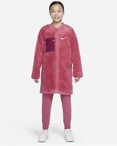 Nike Girls Winterized  Fleece Fuzzy Jacket Pink Size Large  DJ5833-622  SPTCAS - Picture 1 of 9