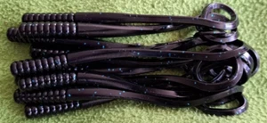 Engulf Baits  7" Bungee Reflex Worms in Black n Blue flk. Color. 12 ct. pckg. - Picture 1 of 3
