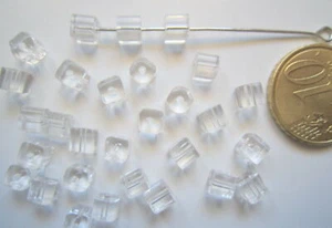 Perlas cubo cristal transparente 4 mm X 25 UNIDADES agujero 1 mm - Imagen 1 de 2