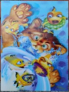 Imagen 3D - Fishbowl Frenzy de Michael Searle - gatos y peces 39 x 29 cm aprox - Imagen 1 de 1