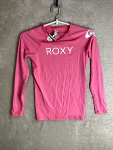 ROXY Swimming Top Size L 12Y Girls Kids Pink Logo Long Sleeve Sports Active - Picture 1 of 10