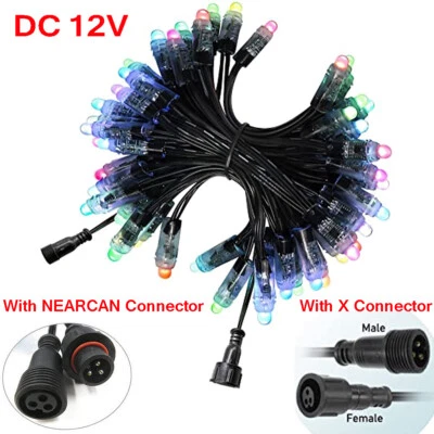 DC12V WS2811 18AWG Addressable Dream Color  led Pixels Lights Bullet Black Wire - Image 1 of 4
