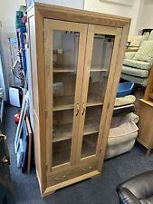 Display Bookcase Cabinet “oak Furniture Land” 2 Glass Doors Shelves Drawer 