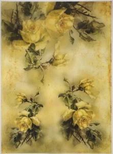 Printed Translucent / Vellum Scrapbook  Paper A/4 -Yellow Rose - Imagen 1 de 1