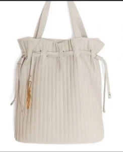 Venus Purse New NWT Bucket Bag Gray Faux Leather Classic Boho Drawstring OS - Picture 1 of 12