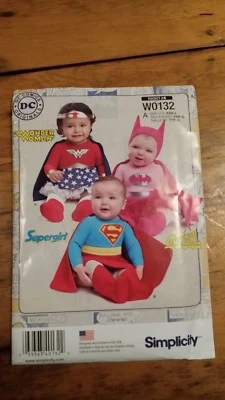 SIMPLICITY INFANT BATGIRL COSTUME PATTERN W0132 SIZE XXS-L UNCUT FREE SHIPPING   - Image 1 of 2