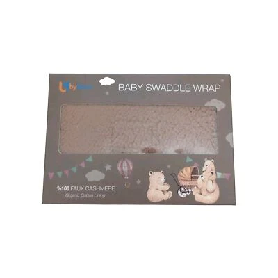 婴儿襁褓毯熊 0-6 个月可爱有机超柔软毛绒新生儿 Ba — 第 1/4 张图片