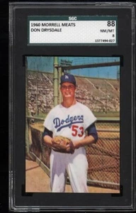 1960 Morrell Meats - Don Drysdale HOF - SGC 88/8 NM-MT - Dodgers - Picture 1 of 2