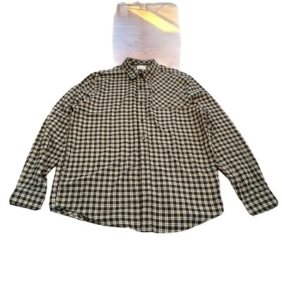 Threads & Heirs Button Up Shirt Mens L Black Gray Plaid Long Sleeve Casual - Image 1 of 4