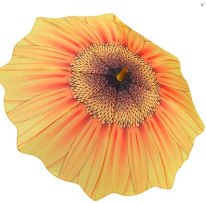 Children's Walking Umbrella Sunflower Yellow Bloom Flower Brolly Manual Open NEW - Picture 1 of 3