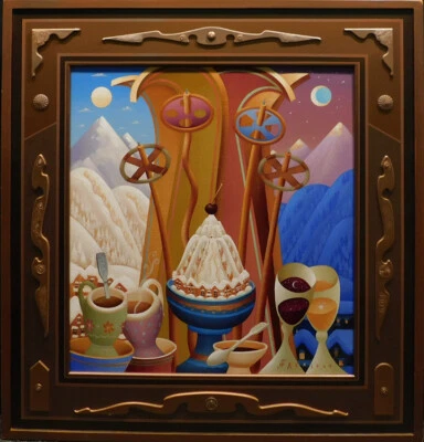 Anton Arkhipov "Postre de Invierno" Original Pintura al Óleo sobre Lienzo Personalizado Enmarcado Foto 1 de 4