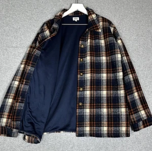 Pulse Jacket Mens XL Plaid Button Up Lined Shirt Coat Polyester Classic Fall - Picture 1 of 13