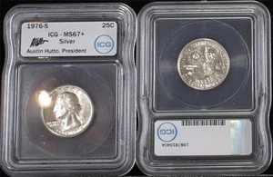 1976-S 25c Bicentennial High Grade Washington Quarter ICG MS 67+ A. Hutto Signed - Picture 1 of 1
