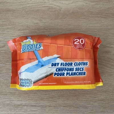 Paños de recarga de piso seco Scrub Buddies de 20 quilates se adaptarán a la barredora Swiffer 11,5 X 8 pulgadas Foto 1 de 2