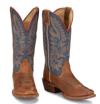 Botas vaqueras occidentales para hombre 10 D Justin FN7251 Show Off Ortholite punta cuadrada mediana Foto 1 de 4