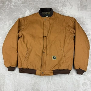 Berne Chore Jacket Men XL Tall Duck Canvas Tall Golden Brown Quilted Lined - Picture 1 of 13