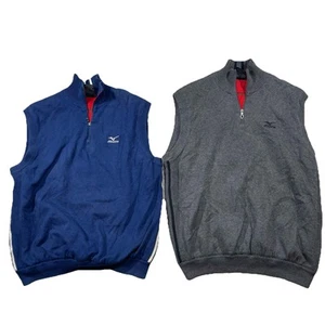Suéter Mizuno Para Hombres L Azul Gris Pullover WindLite Flex Chaleco de Golf a Prueba de Viento J4Y - Imagen 1 de 10