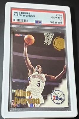 ALLEN IVERSON 1996-97 HOOPS ROOKIE PSA 10 💎 LOW POP RARE🔥 LEGENDS 76ERS HOF  - Image 1 of 3