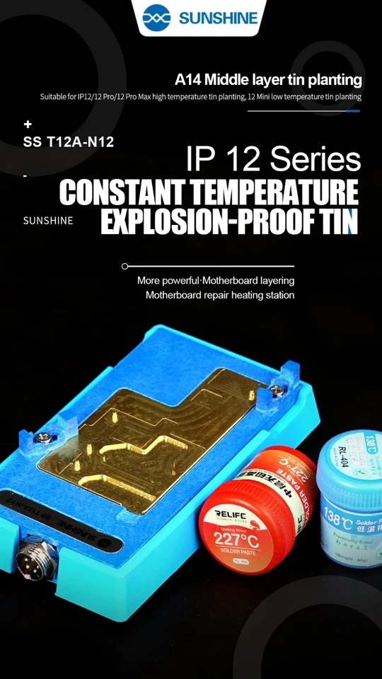 PreHeater Platform iPhone Motherboard 12 Series 4in1 Sunshine SS-T12A N12 UK - Image 1 of 4