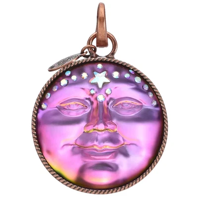 Kirks Folly Diosa Mística Vista Mar Brújula Luna Rosa Anillo Abierto Dije 2 Caras Foto 1 de 3