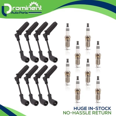 Juego de cables de 8 mm y 8 bujías de platino para 05-08 Chevrolet GMC LS 9748RR 41-962 Foto 1 de 4