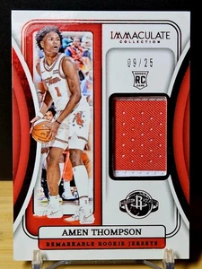 2023-24 Amen Thompson Panini Immaculate Remarkable Collection Rookie Red /25 RC - Picture 1 of 5