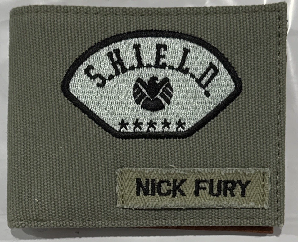 Marvel Comics Avengers Nick Fury SHIELD Cloth Wallet NEW Bi Fold Billfold - Image 1 of 4