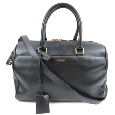 SAINT LAURENT Classic Duffle 6 Boston Bag Leather Black 322049 - Image 1 of 4