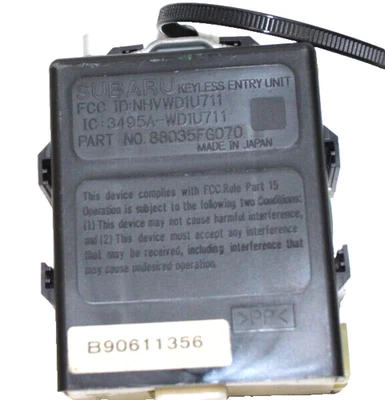 2010-11 SUBARU IMPREZA KEYLESS ENTRY UNIT OEM P/N 88035FG070 - Image 1 of 4