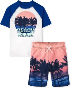 The Children's Place Boys' Short Sleeve Rashguard and Medium, Quench Blue  - Picture 1 of 5