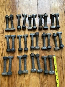 28 QTY! HUGE LOT- SIP BL T- head bolts .75" X 4.5" T-HD W/Nut - Picture 1 of 15