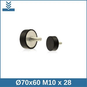 D Ø70x60 M10 x 28 NK 75° Shore Gummi Metall Puffer Schwingungsdämpfer - Picture 1 of 2