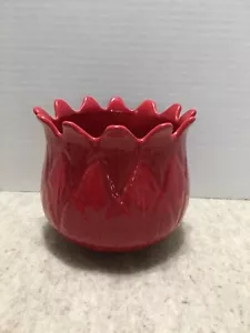 Williamsburg in Blüte Pflanzgefäß rot Andrea von Sadek 5 1/4" hoch und 5 1/4" breit - Bild 1 von 7