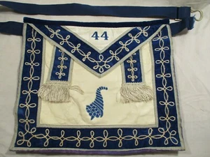 Vintage Freemason Masonic Apron White Blue Cornucopia 44 - Picture 1 of 8