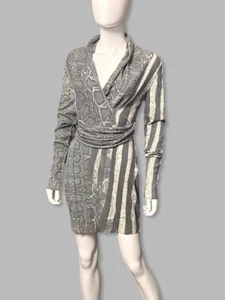 Etoile Du Monde Animal Print Snake Sweater Body con Dress Size 3 M/L - Picture 1 of 9