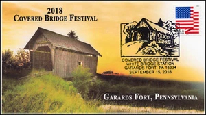 18-247, 2018, Covered Bridge Festival , Pictorial Postmark, Garards Fort PA, - Picture 1 of 1
