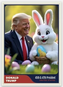 Donald Trump 2025 “Team Trump” Custom Aceo. Happy Easter 2 - Picture 1 of 2