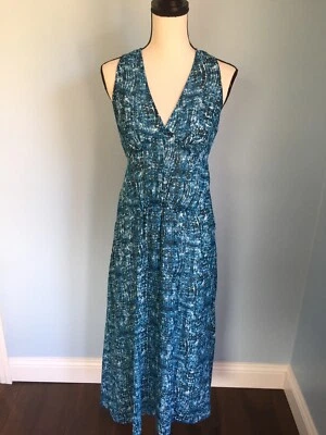 Maxi Vestido Largo Geométrico Azul Turquesa Talla S de Derek Lam para Design Nation Foto 1 de 4